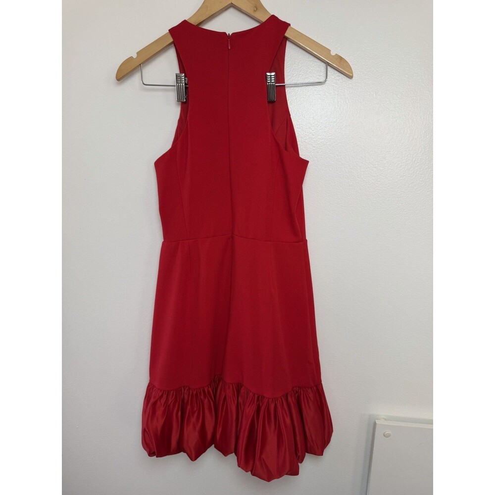 NWT Laundry by Shelli Segal Red Ruffle Cocktail Mini Dress Size 2 - Picture 4 of 10